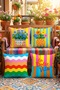 Colorful Dolce Vita Patterned 4-Piece Throw Pillow Cover Set - 2