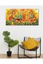 Alayra Kerala Mural Fabric Vishnu Avatar Sri Krishna Traditional Canvas Painting,19x39in - 2
