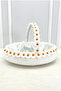 White Bridal Basket, Velvet with Daisy Decorations, Henna Engagement Wedding Promise Circumcision