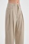 Women's Front Pleated Detailed Design Palazzo Trousers - 4