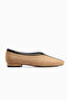 Nadia Mustard Suede Women's Flat Shoes with Blunt Toe - 2
