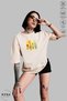 Women's Crew Neck Floral Printed Cotton Oversize Short Sleeve T-Shirt