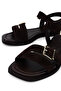 Women's Genuine Leather Brown Suede Flat Sandals - 3