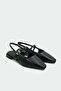 Noir Buckle Detail Women's Black Ballet Flats - 5