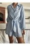 Women's Muslin Linen Fabric Tie-Down Shirt and Shorts Two-Piece Set - 4
