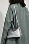 Crossbody Mini Cushy Women's Bag with Adjustable Strap - Silver