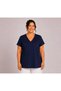 Wide V-Neck Plus Size Relaxed Fit Short Sleeve Blouse