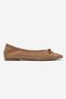 Umiel Earth Suede Genuine Leather Bowknot Women's Ballerina Shoes - 4