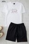Believe in Yourself Printed Plus Size Unisex Oversize T-Shirt Shorts Set - 5