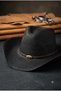 Unisex Straw Cowboy Hat, Unisex Sun Hat with Weave Detail, Summer Beach Hat - 2