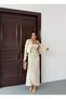 Sofia Linen Fabric Dress and Crop Shirt Set (Not Stretchy, No Slits) - 4
