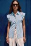 Sleeve Detailed Shirt - Baby Blue