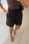 Double Pleated High Waist Coffee Shorts - 2