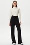 Women's Straight Fit Black Trousers Women's Straight Cut Pants Black - 3