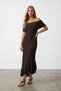 Women's brown madonna collar ruffled camisole dress alc-x15546 - 5