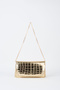 Women's Croco Gold Envelope Design 2-Compartment Mini Chain Strap Snap Closure Clutch and Handbag - 2