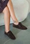 Suzzy Women's Genuine Suede Leather Loafer Shoes Brown - 2