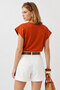 Snap-Shoulder Boat Neck T-Shirt-Tile - 3