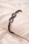 Women's Black Color Infinity Bracelet with Stones, Stylish Design - 2