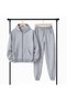 Unisex Seasonal Children's Gray Zippered Hooded Tracksuit Set – 0785- - 4