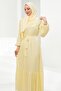 Yellow Floral Bronched Chiffon Dress - 3