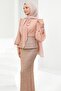 Powder Beaded Embroidered Skirted Evening Dress Set - 3