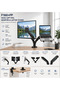 North Bayou Nb F160+Fp Gas Spring Dual Arm Monitor and Laptop Stand 17-30 Inch Monitor & 10-17 Inch Laptop Compatible Vesa Desk Mount - 6