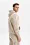 Ar-Ma Men's Hooded Sweatshirt with Text Print, Kangaroo Pocket, Regular Fit, Three Threaded Yarns K3025462850 - 4