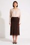 Women's Large Size Midi Skirt Floral Flock Patterned Stretchy Knitted Tulle Fabric Comfortable Casual Modern Stylish Elegant - 4