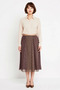 Women's Plus Size Asymmetrical Midi Skirt Plaid Chiffon Lined Wrinkle Effect Relaxed Fit Casual Stylish - 4