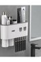 Multifunctional Toothbrush Holder Automatic Dispenser Organizer with Cup