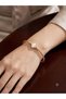 Brass Charm Zircon Stone Clover Model Gold Color Women's Bracelet - 2