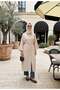 Luna Belted Shirt Dress Strawberry Fabric Summer Hijab Dress-Beige - 4