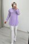 My Magazin Summer Tansel Fabric Daisy Embroidered Snap Button Hijab Shirt