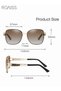 Womens Square Polarized Sunglasses UV400 Protection Gold Metal Frame Decorated with Rhinestones Fashion Sun Glasses with Glasses Case - 3
