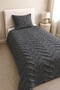 Bohemian Single Chenille Pique Embossed Modern Pattern Summer Pique Set 175X240 Anthracite