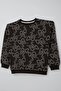 Girl's Tracksuit Set with Ribbon Pattern and Elastic Waist, Ages 9-14, Dark Brown - 6