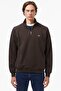 Men's Classic Fit Neck Zip Sweatshirt Half Zip High Collar Cotton Sweatshirt Brown