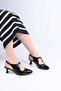 Laceless Neolite Sole Genuine Leather Open Back Pointed Toe Thin Heeled Shoes 342-561 K