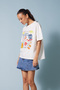Italia Printed Short Sleeve T-Shirt Ecru - 3