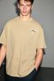 Salty men's 100% organic cotton crew neck t-shirt with print detail - mink - 2