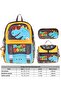 Kids Roar (Yellow - Blue Color) Boys' Triple Primary School Backpack Set - Setkk-L5394A - 3