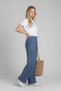 Women's Organic Cotton Muslin Palazzo Pants High Waist Lightweight Fabric - 4