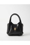 Women's Minimalist Hand and Shoulder Bag with Lock Detail, Mini Tote Bag