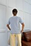 Short Sleeve Striped Tshirt Blue - 3