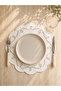 2-Piece White Collection Embroidered Premium Duck Fabric Placemat Set |   (38X38 cm) - with Liquid Repellent Feature - 3