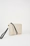 Women's Bellis Knitted Straw Gold Lined Faux Leather Wrist Strap Portfolio Handbag and Clutch Bag - 3