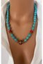 Natural Stone Bohemia Mediterranean 10 mm Turquoise & Coral Alpaca Handmade Design Women's Necklace with Steel Links, Allergy-Free, in Special Gift Box - 3