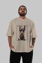 For the Love of Dogs 12 Front-Printed Dog Designs Beige Oversize T-Shirt 100% Cotton Unisex Dog Lover Premium Design - 5