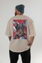 For Dog Lovers 53 Back Dog Print Beige Oversize T-Shirt 100% Cotton Unisex Dog Lover Premium Design - 4